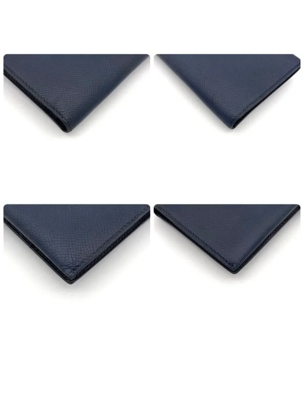 Hermes Bearn Classic Bifold Wallet Navy Leather Epsom